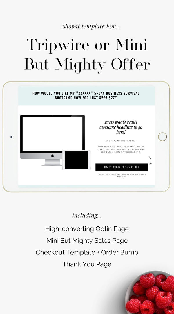 Tripwire / Mini But Mighty Offer Funnel Template (ShowIt)